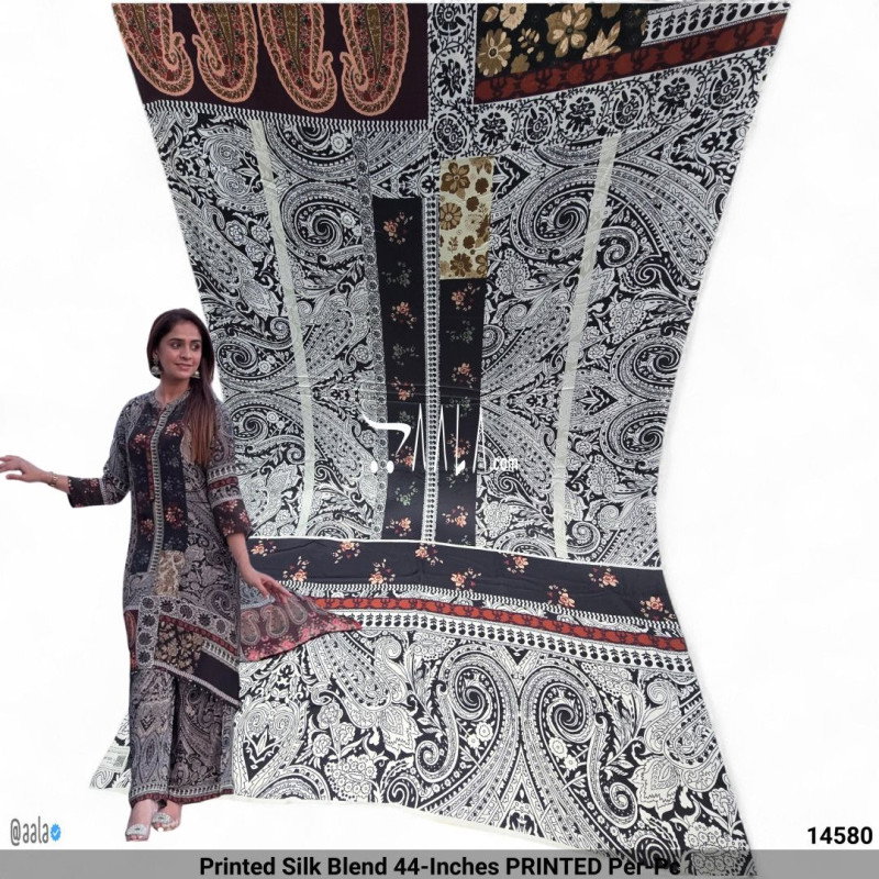 Printed Silk Blend 44-Inches PRINTED Per-Pc