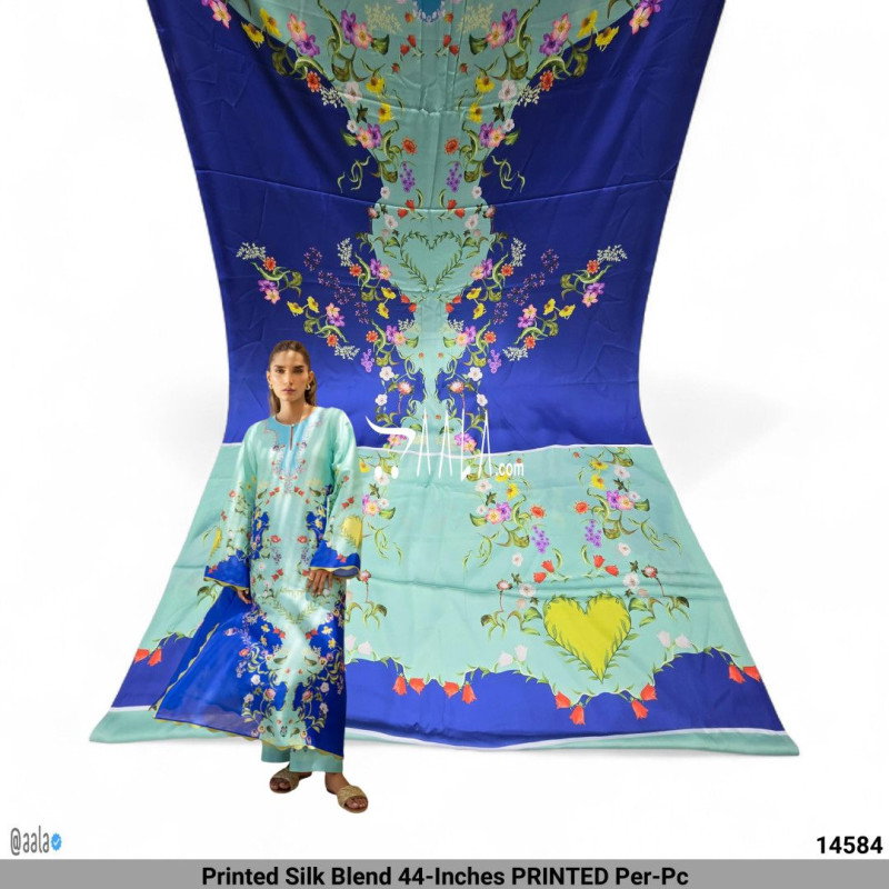 Printed Silk Blend 44-Inches PRINTED Per-Pc