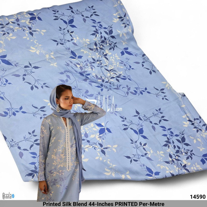 Printed Silk Blend 44-Inches PRINTED Per-Metre