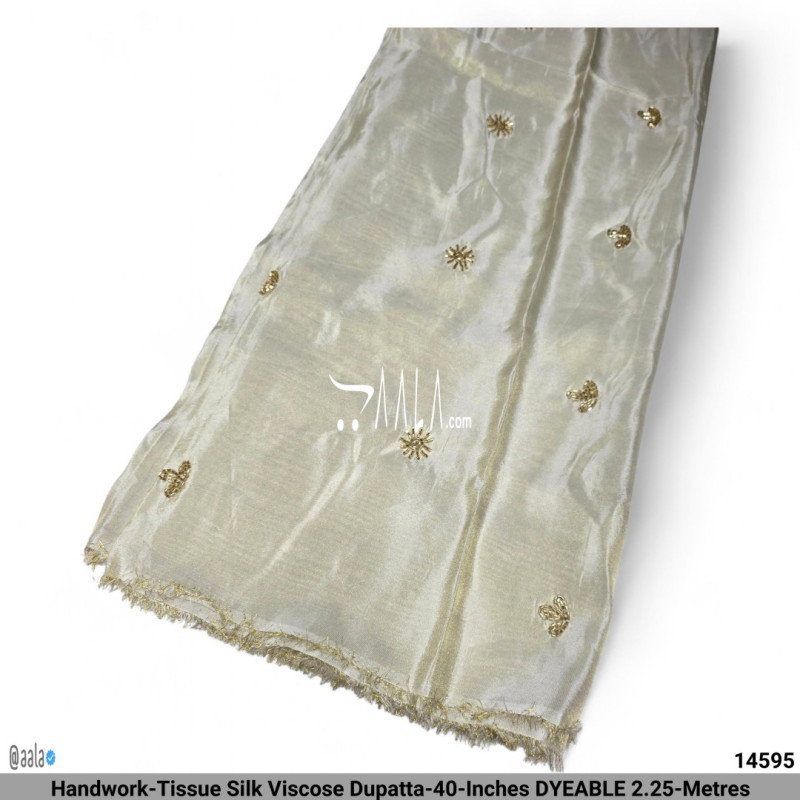 Handwork-Tissue Silk Viscose Dupatta-40-Inches DYEABLE 2.25-Metres