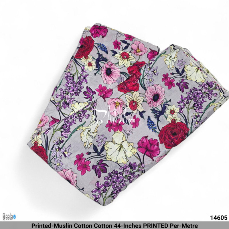 Printed-Muslin Cotton Cotton 44-Inches PRINTED Per-Metre