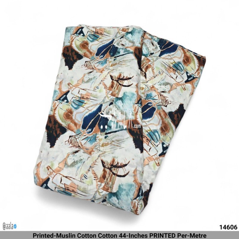 Printed-Muslin Cotton Cotton 44-Inches PRINTED Per-Metre