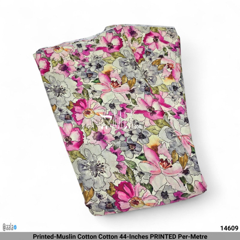 Printed-Muslin Cotton Cotton 44-Inches PRINTED Per-Metre