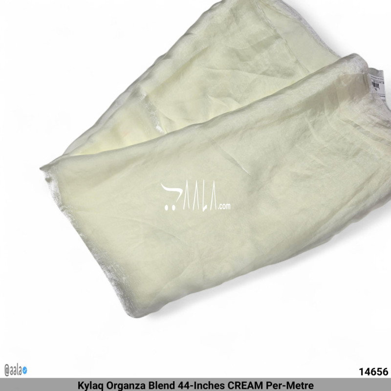 Kylaq Organza Blend 44-Inches CREAM Per-Metre