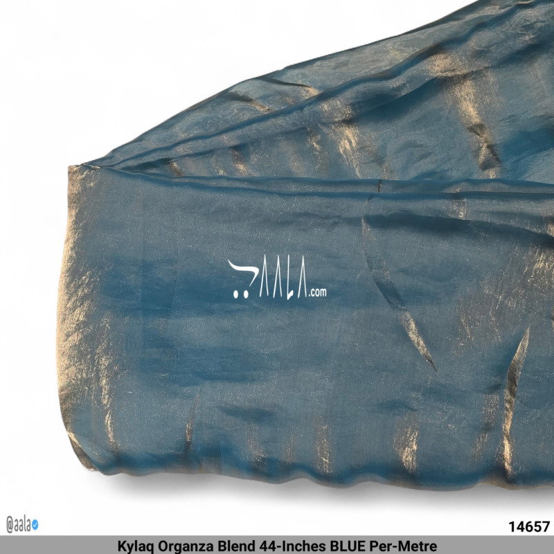 Kylaq Organza Blend 44-Inches BLUE Per-Metre