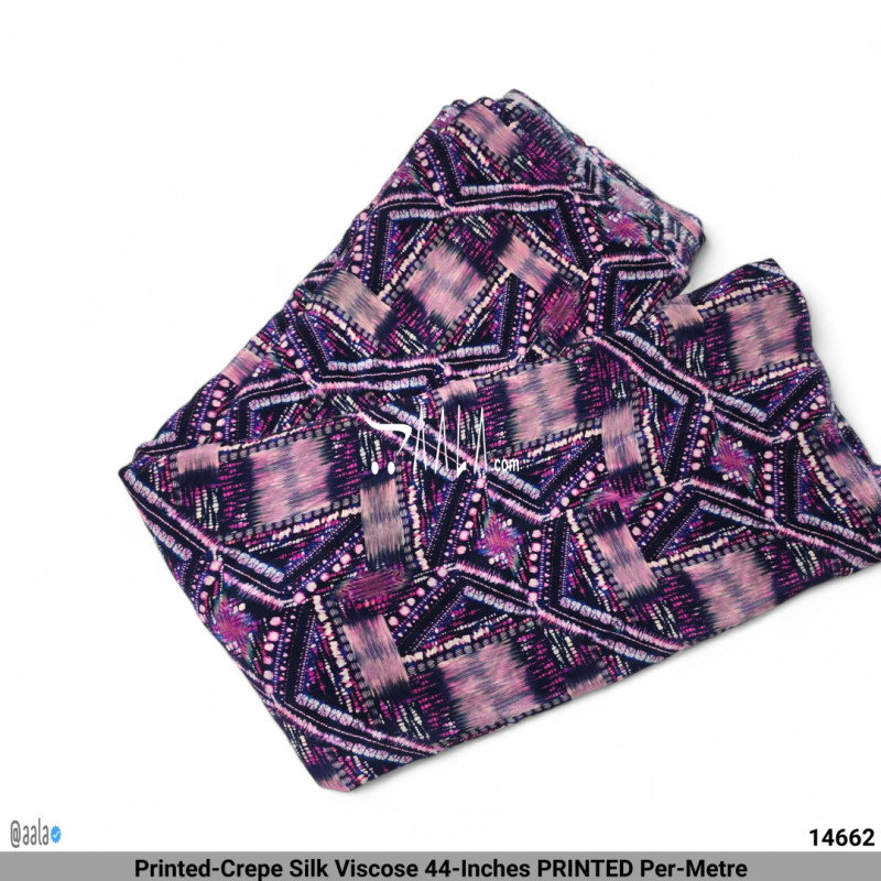 Printed-Crepe Silk Viscose 44-Inches PRINTED Per-Metre