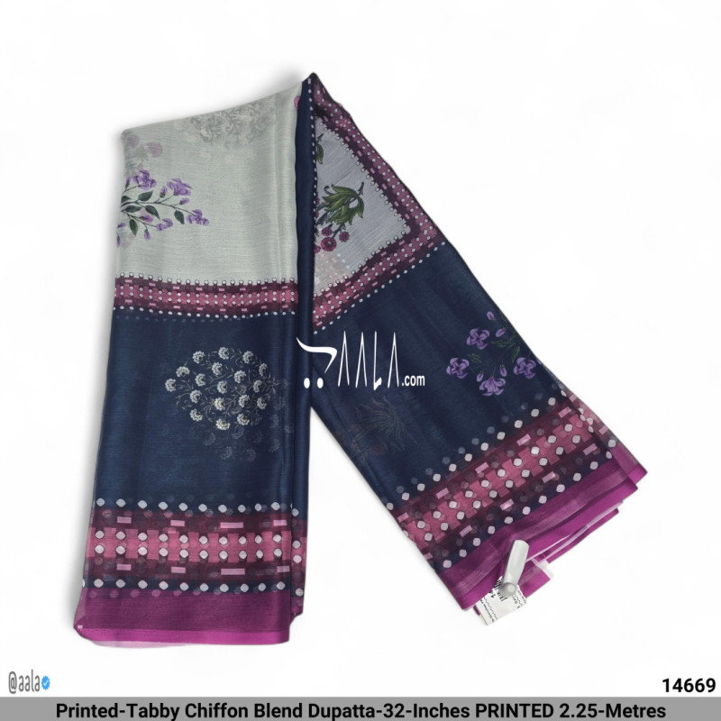 Printed-Tabby Chiffon Blend Dupatta-32-Inches PRINTED 2.25-Metres