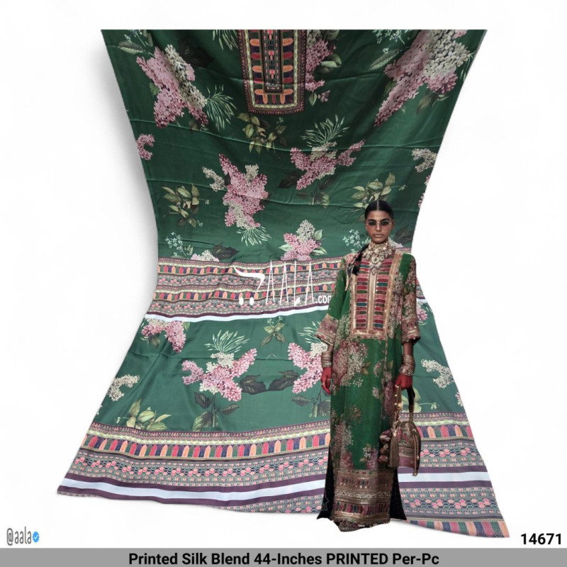 Printed Silk Blend 44-Inches PRINTED Per-Pc