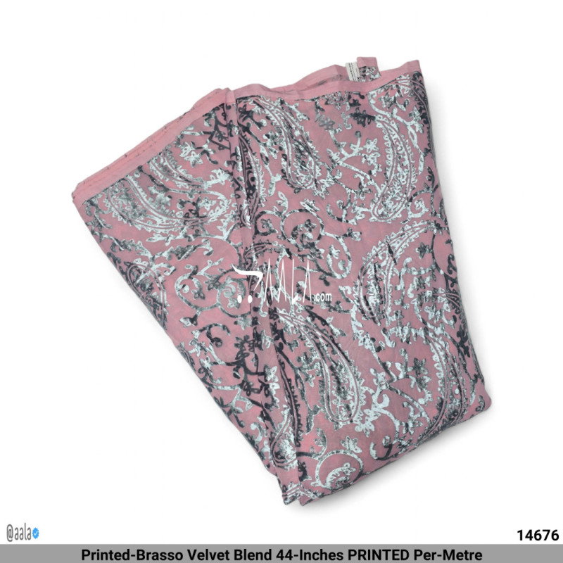 Printed-Brasso Velvet Blend 44-Inches PRINTED Per-Metre