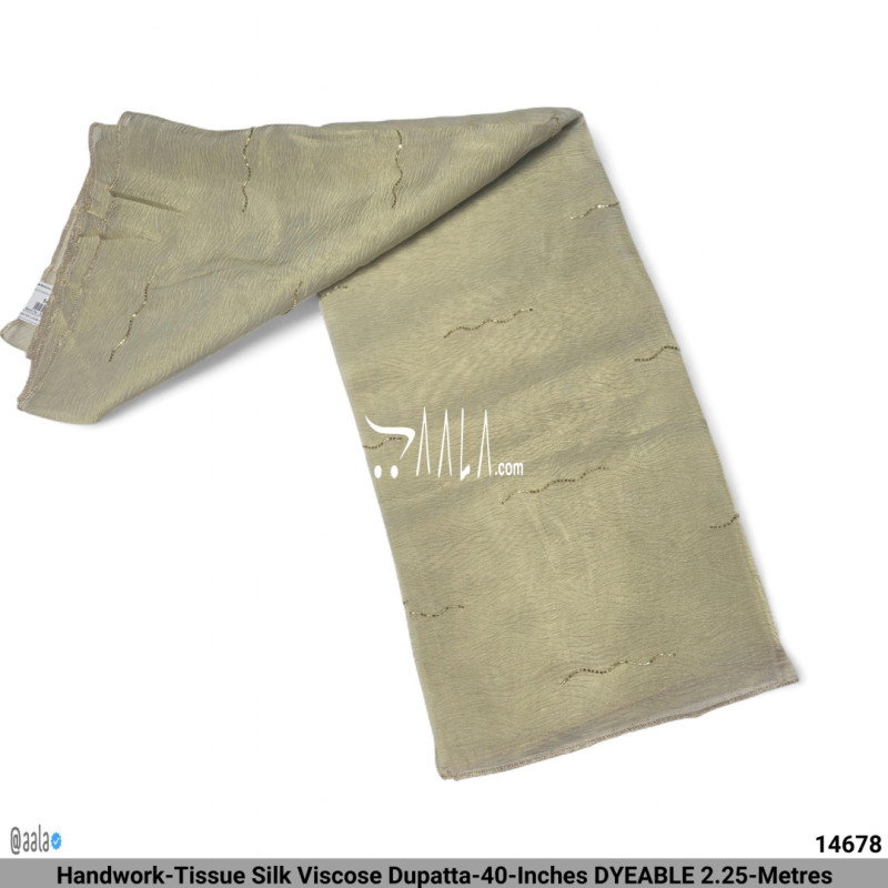 Handwork-Tissue Silk Viscose Dupatta-40-Inches DYEABLE 2.25-Metres