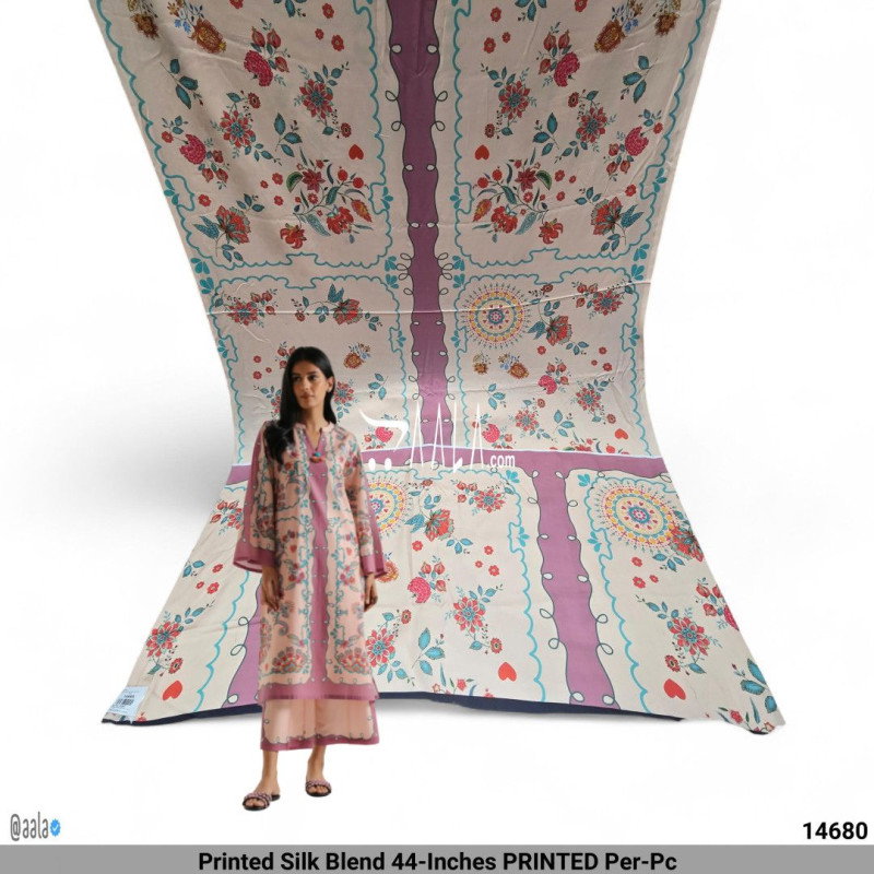 Printed Silk Blend 44-Inches PRINTED Per-Pc