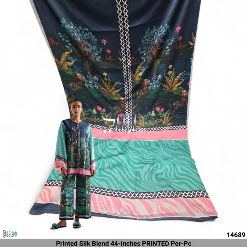 Printed Silk Blend 44-Inches PRINTED Per-Pc