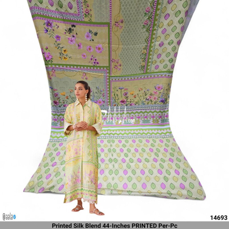 Printed Silk Blend 44-Inches PRINTED Per-Pc