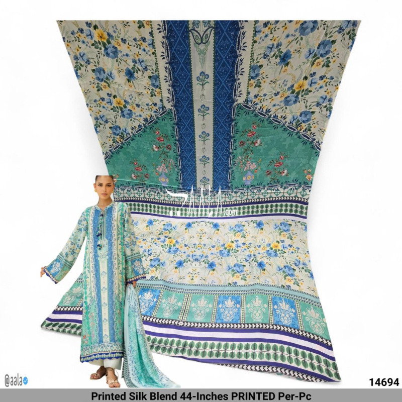 Printed Silk Blend 44-Inches PRINTED Per-Pc