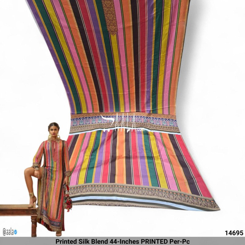 Printed Silk Blend 44-Inches PRINTED Per-Pc