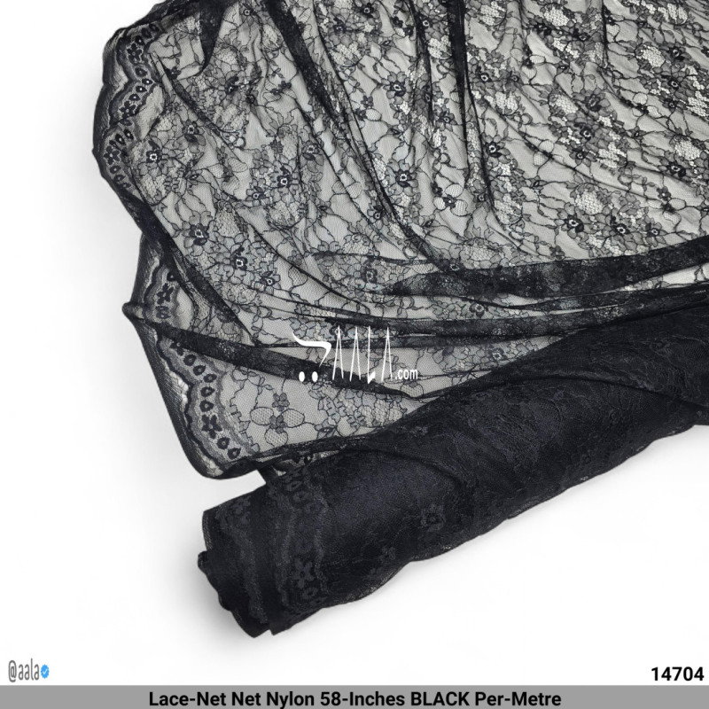 Lace-Net Net Nylon 58-Inches BLACK Per-Metre