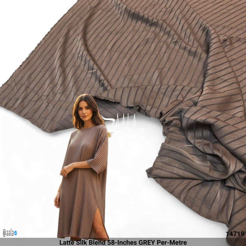 Latte Silk Blend 58-Inches GREY Per-Metre