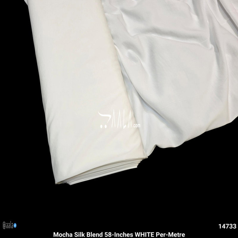 Mocha Silk Blend 58-Inches WHITE Per-Metre