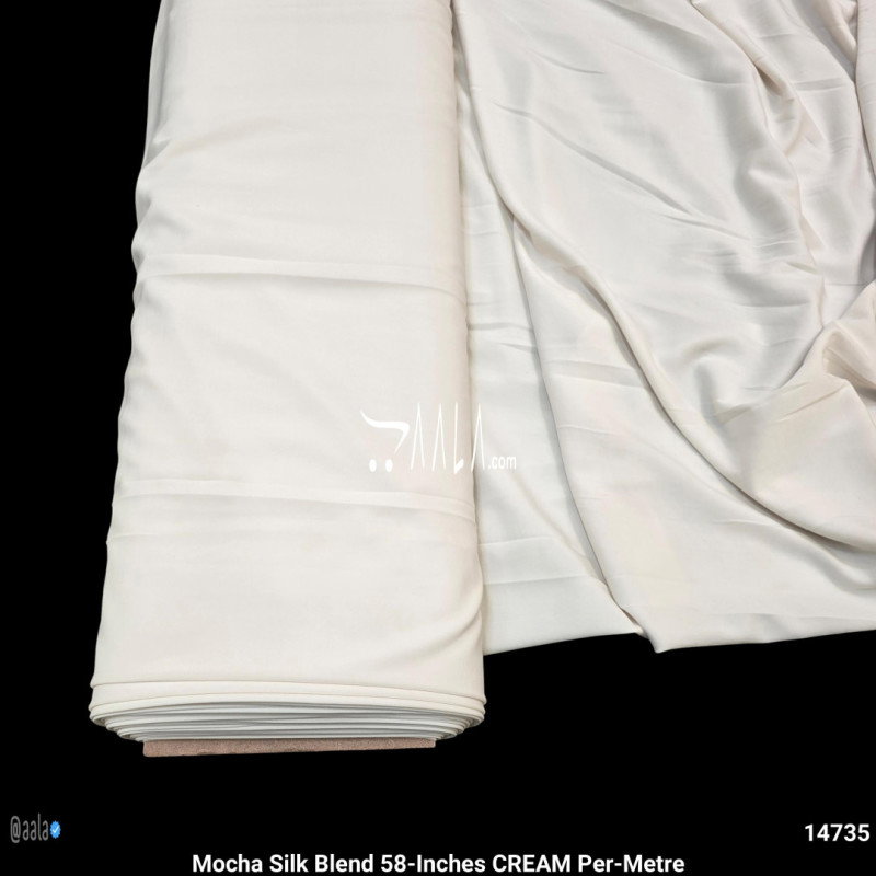 Mocha Silk Blend 58-Inches CREAM Per-Metre
