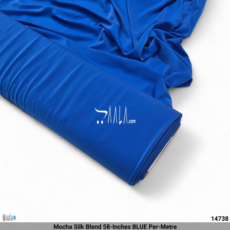 Mocha Silk Blend 58-Inches BLUE Per-Metre