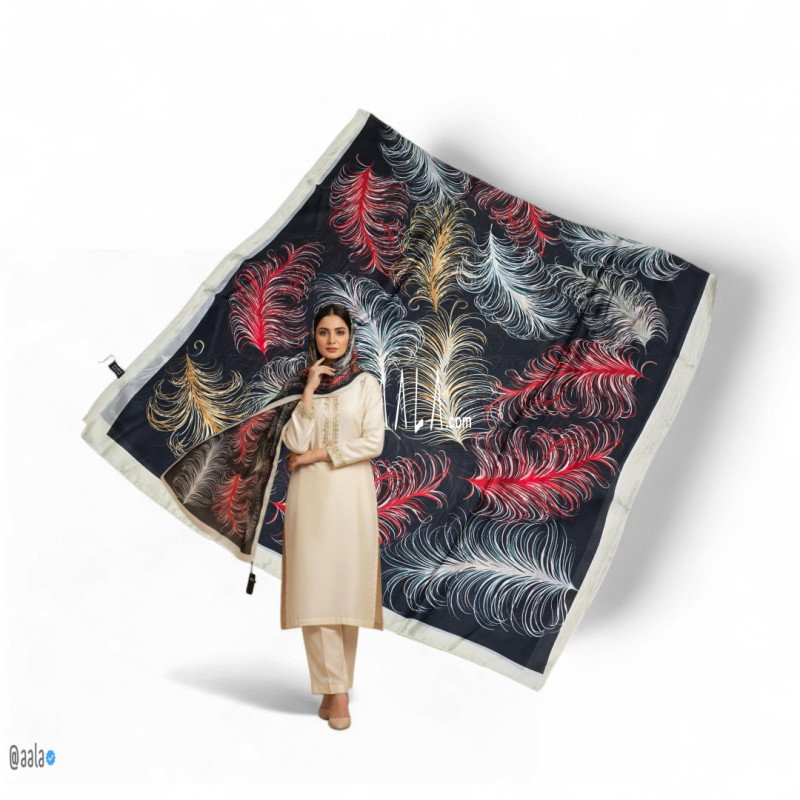 Moshi-Stole Silk Blend Stole-80-cms PRINTED 1.80-Metres