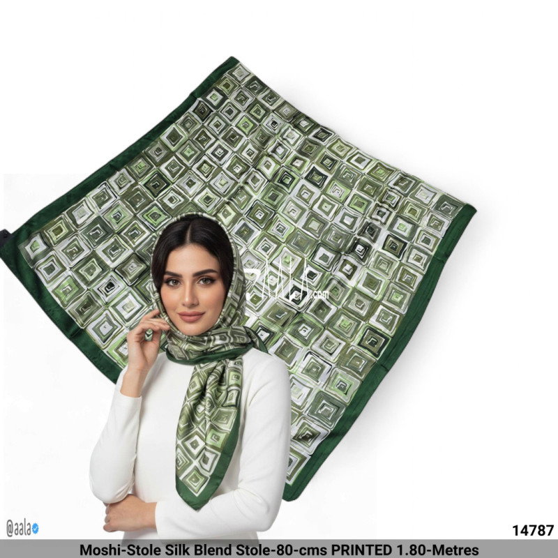 Moshi-Stole Silk Blend Stole-80-cms PRINTED 1.80-Metres