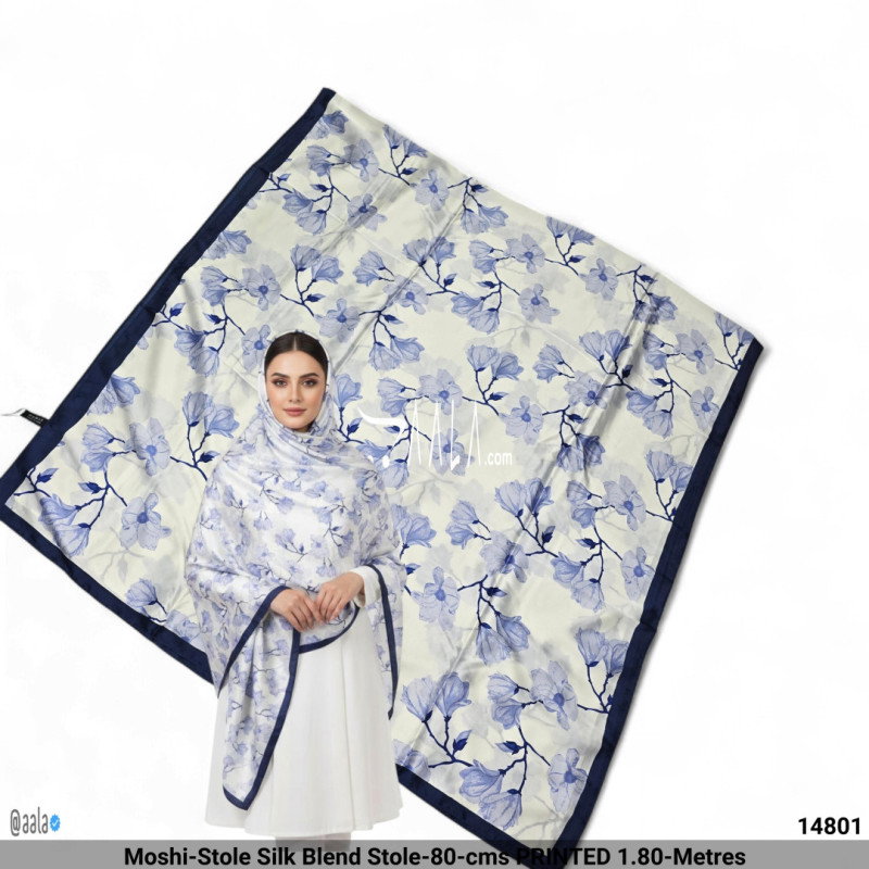 Moshi-Stole Silk Blend Stole-80-cms PRINTED 1.80-Metres