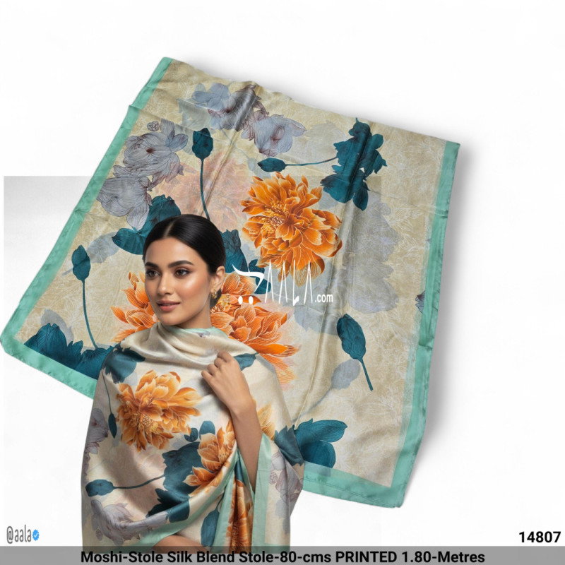 Moshi-Stole Silk Blend Stole-80-cms PRINTED 1.80-Metres