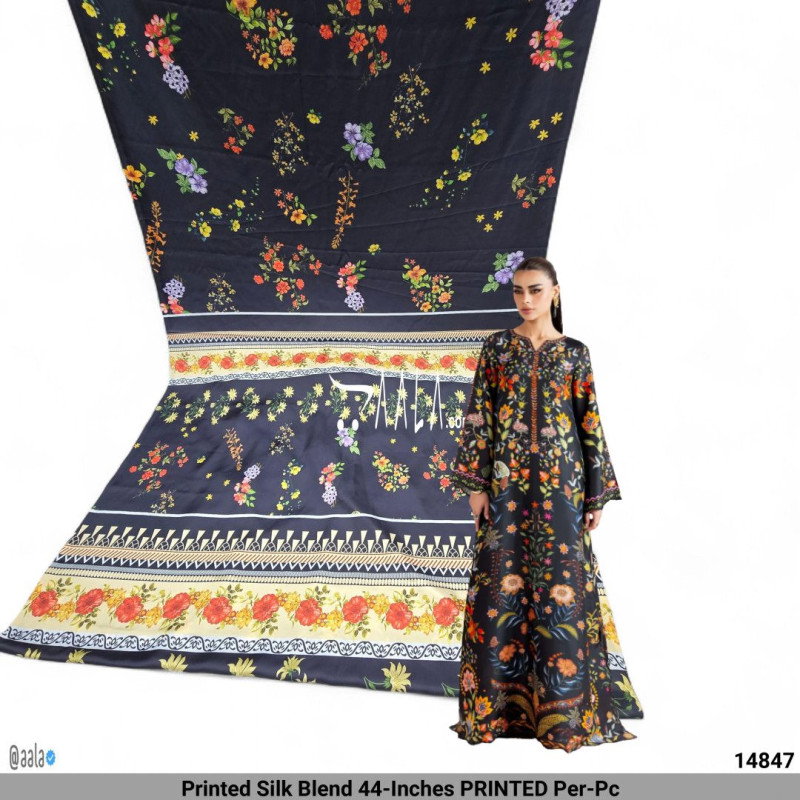 Printed Silk Blend 44-Inches PRINTED Per-Pc