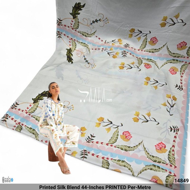 Printed Silk Blend 44-Inches PRINTED Per-Metre