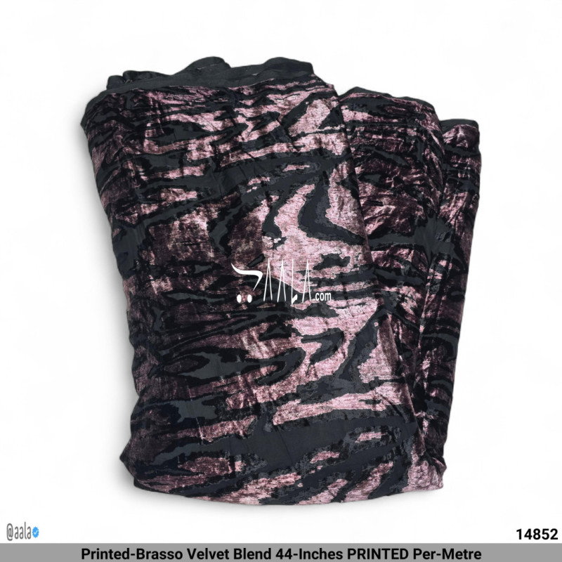 Printed-Brasso Velvet Blend 44-Inches PRINTED Per-Metre