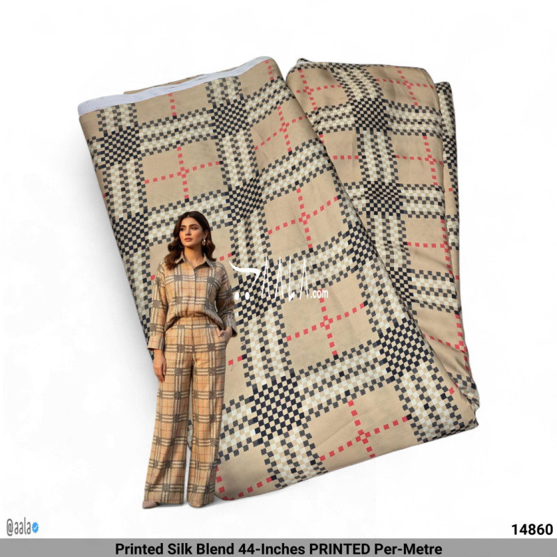 Printed Silk Blend 44-Inches PRINTED Per-Metre