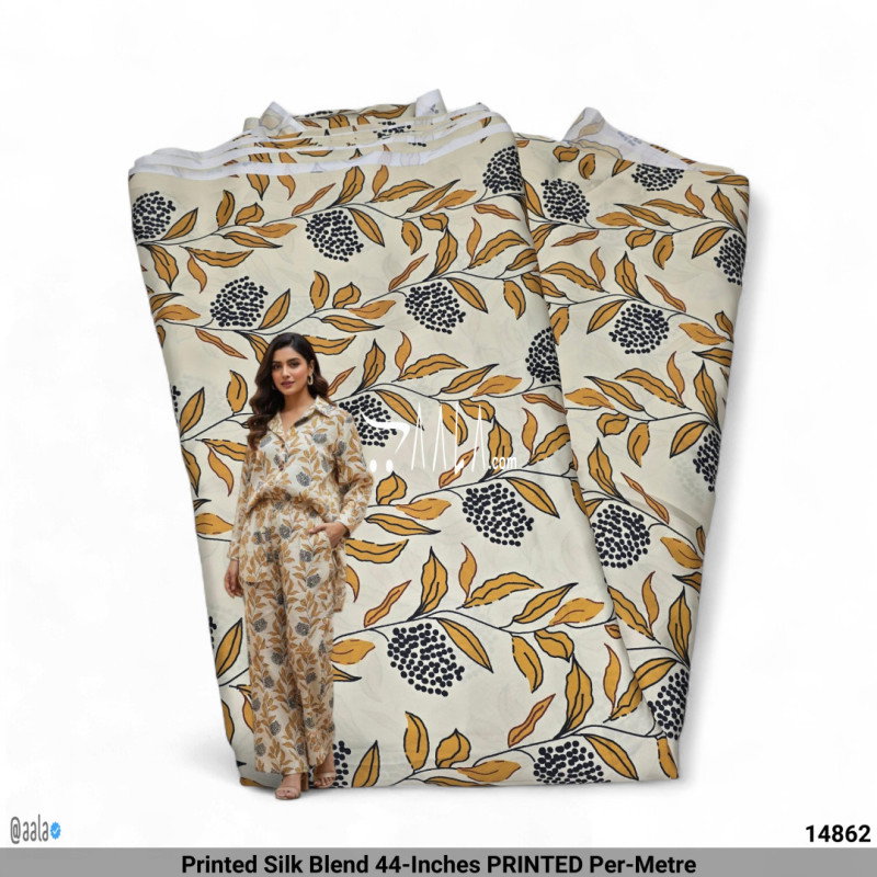 Printed Silk Blend 44-Inches PRINTED Per-Metre