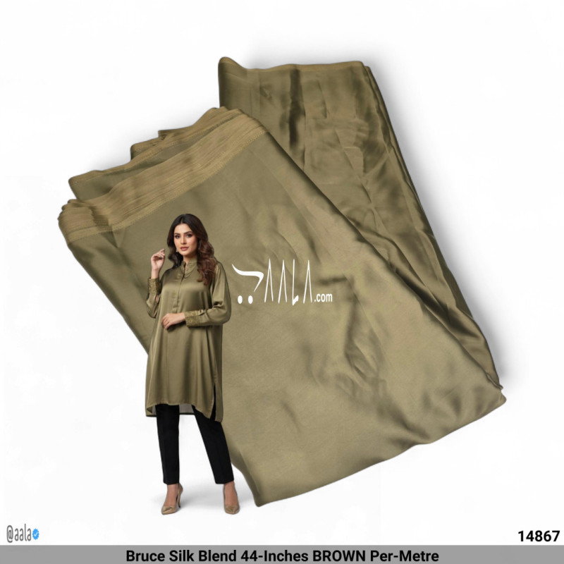 Bruce Silk Blend 44-Inches BROWN Per-Metre