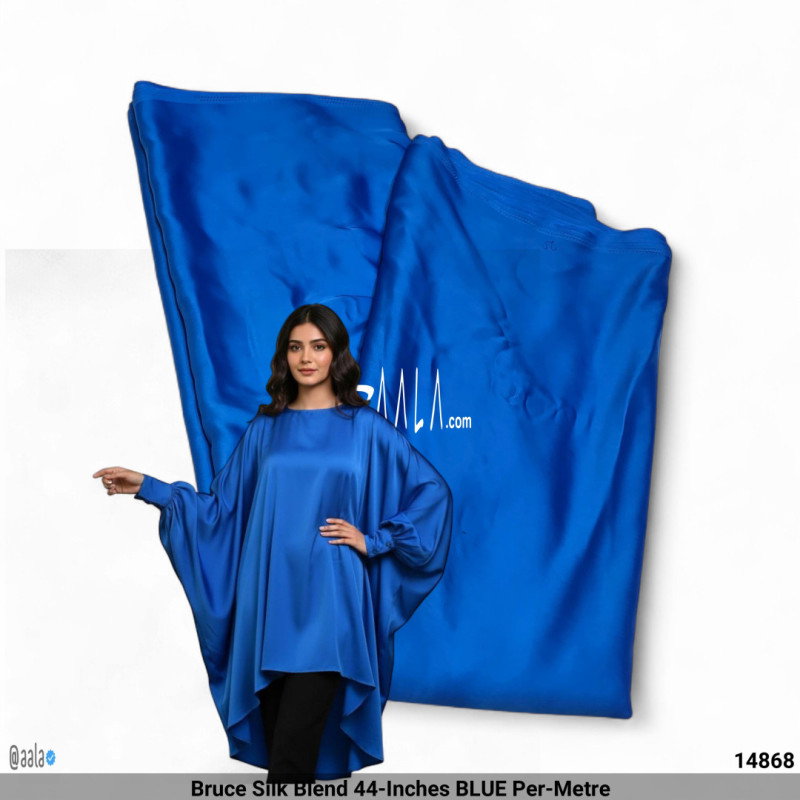 Bruce Silk Blend 44-Inches BLUE Per-Metre