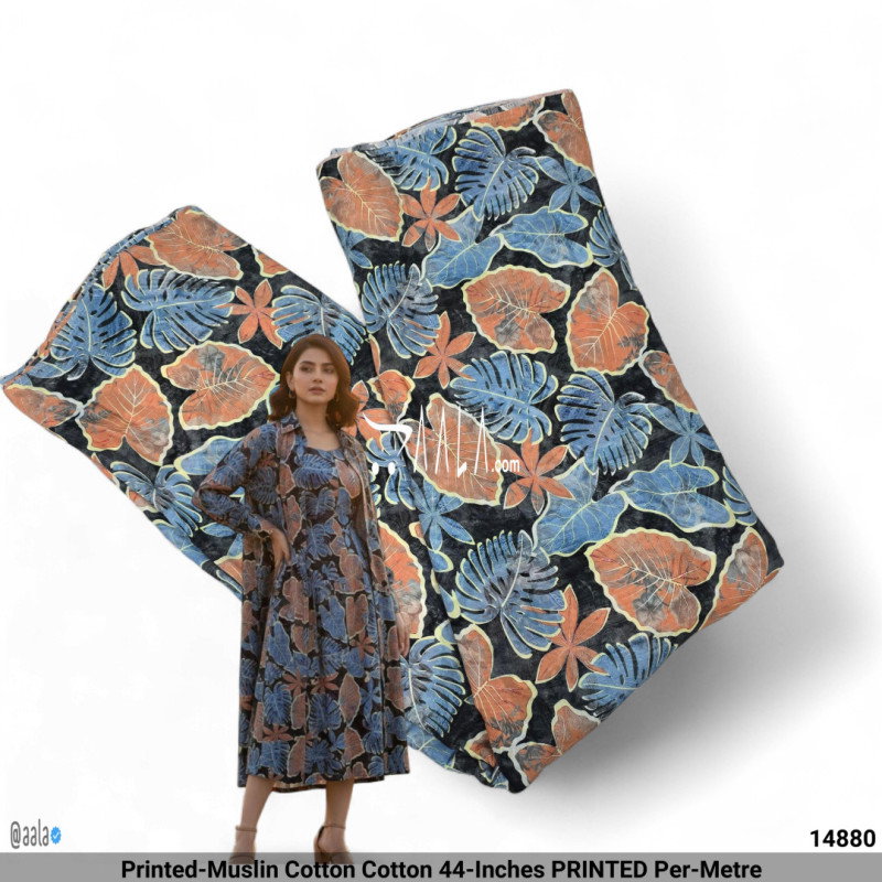 Printed-Muslin Cotton Cotton 44-Inches PRINTED Per-Metre