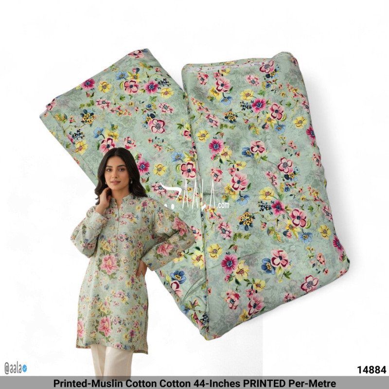 Printed-Muslin Cotton Cotton 44-Inches PRINTED Per-Metre