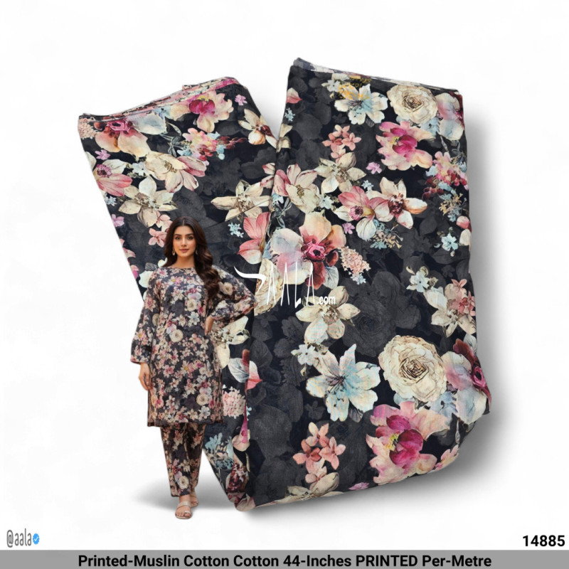 Printed-Muslin Cotton Cotton 44-Inches PRINTED Per-Metre