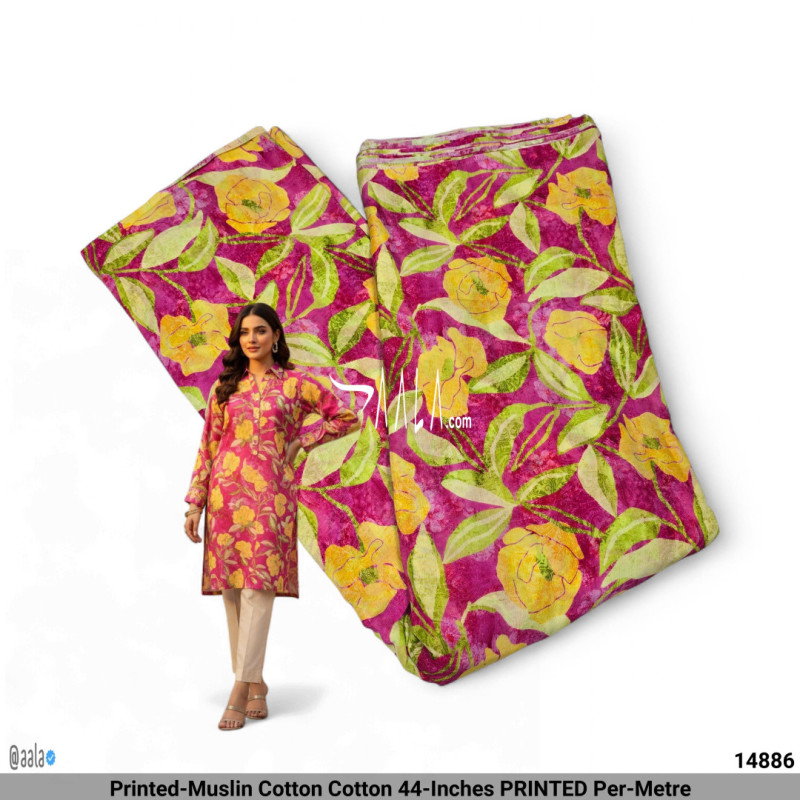 Printed-Muslin Cotton Cotton 44-Inches PRINTED Per-Metre