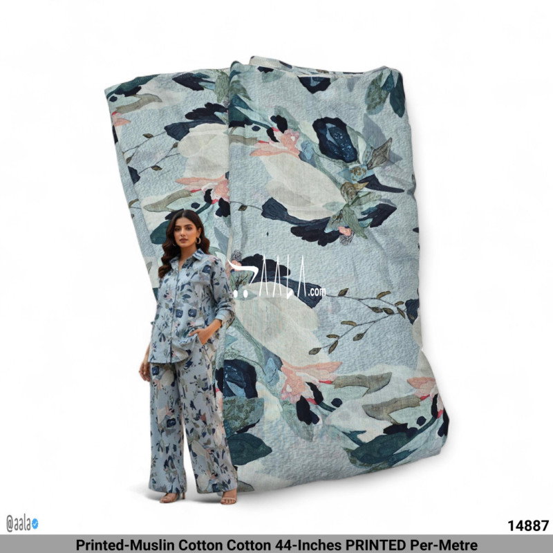 Printed-Muslin Cotton Cotton 44-Inches PRINTED Per-Metre