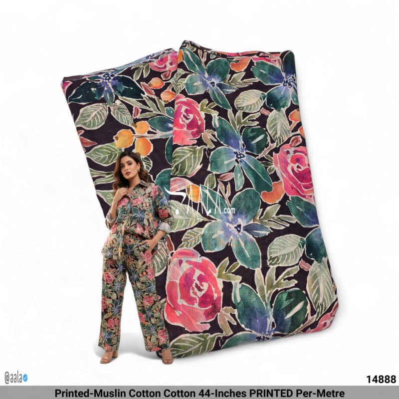 Printed-Muslin Cotton Cotton 44-Inches PRINTED Per-Metre