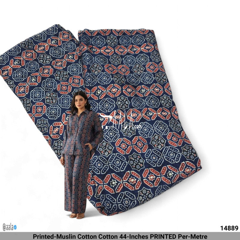 Printed-Muslin Cotton Cotton 44-Inches PRINTED Per-Metre