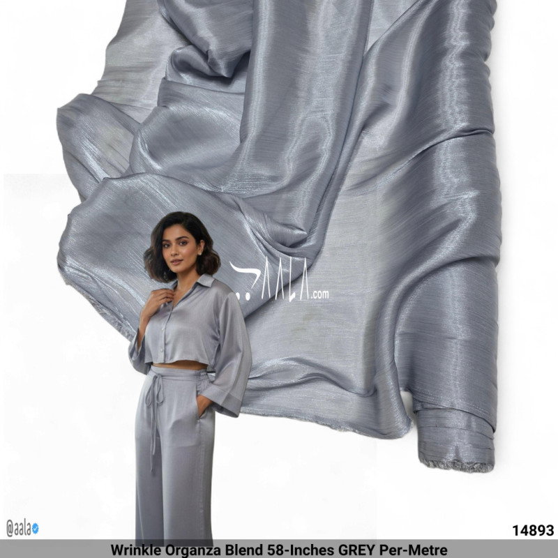 Wrinkle Organza Blend 58-Inches GREY Per-Metre