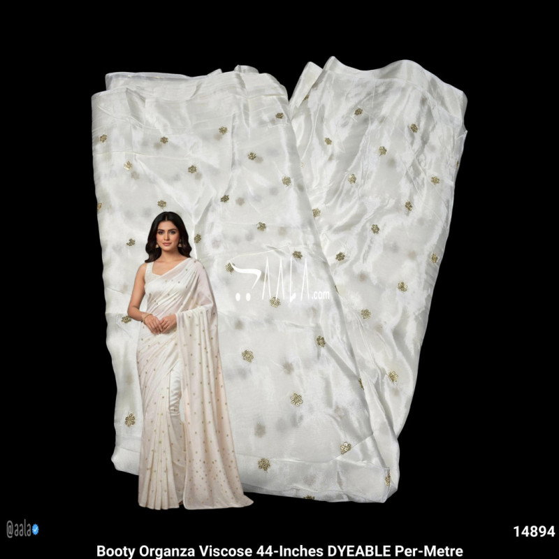 Booty Organza Viscose 44-Inches DYEABLE Per-Metre