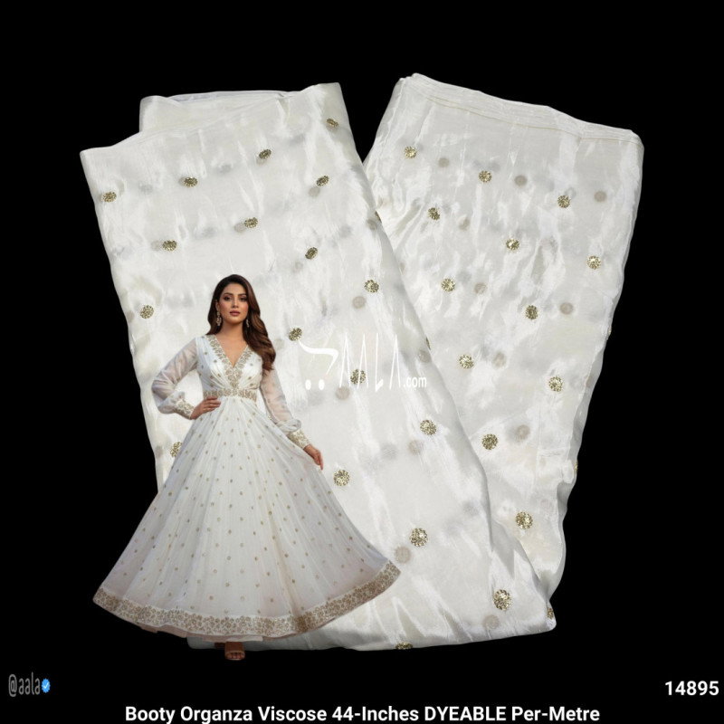 Booty Organza Viscose 44-Inches DYEABLE Per-Metre
