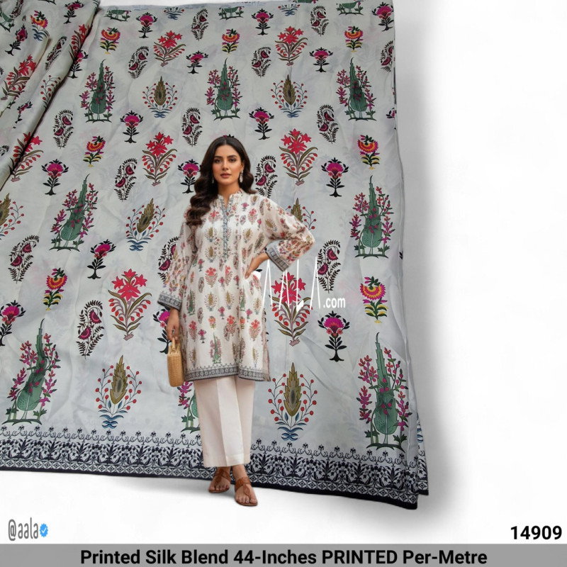Printed Silk Blend 44-Inches PRINTED Per-Metre