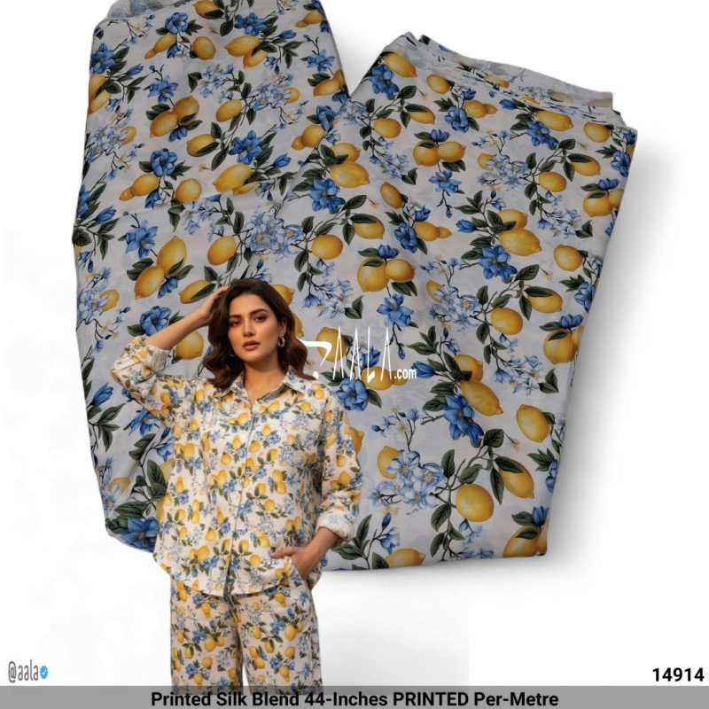 Printed Silk Blend 44-Inches PRINTED Per-Metre