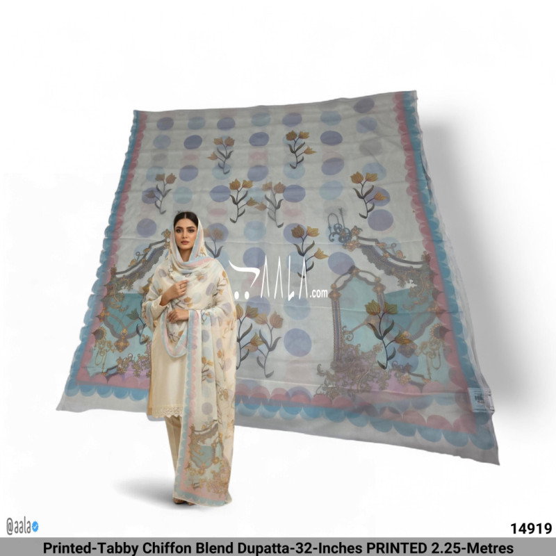 Printed-Tabby Chiffon Blend Dupatta-32-Inches PRINTED 2.25-Metres