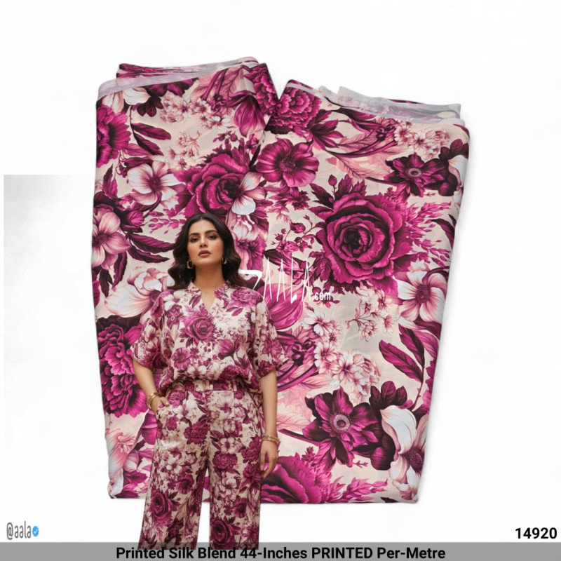 Printed Silk Blend 44-Inches PRINTED Per-Metre