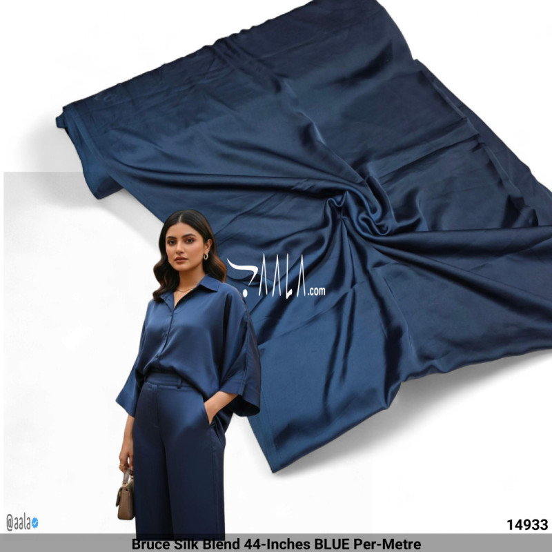 Bruce Silk Blend 44-Inches BLUE Per-Metre